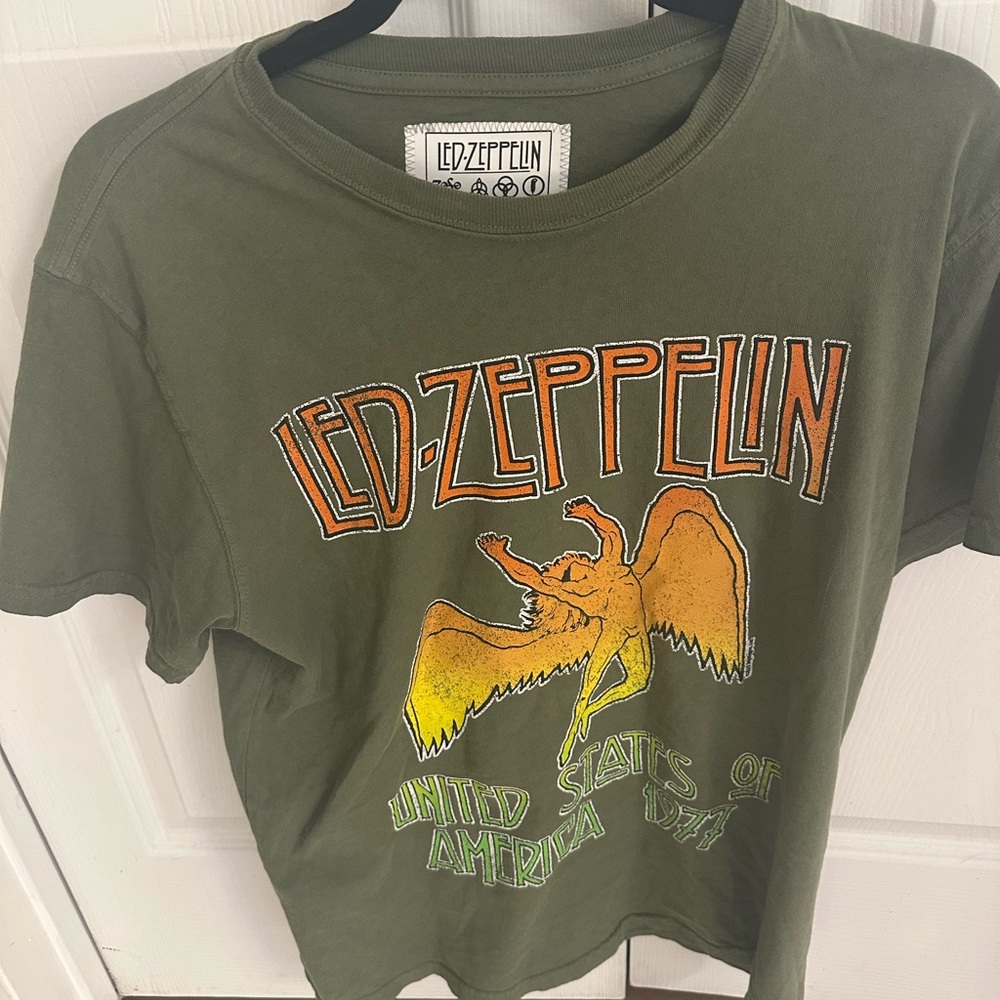 Led Zeppelin People of Leisure Olive Graphic Tee